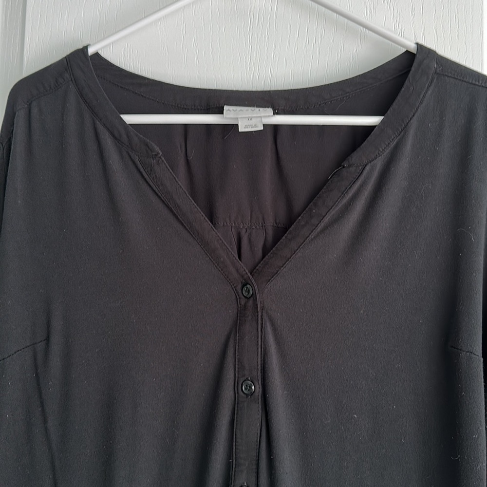 Ava & Viv black long sleeve blouse sz 1X